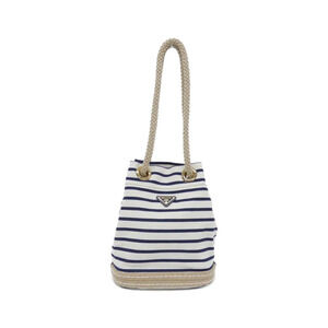 Prada Mariner Striped Bucket Bag Ivory White Blue